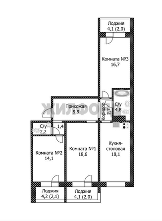 
  Продается 4-комн. квартира, 88.5 м², Юрина ул
. Фото 26.