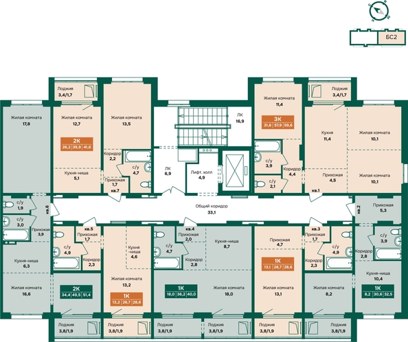 
  Продается 1-комн. квартира 40 м², в ЖК Камчатка, корпус 6/2. Фото 1.