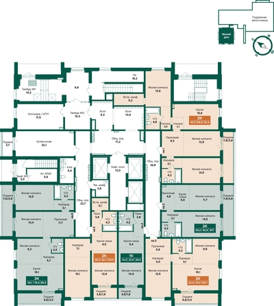 
  Продается 2-комн. квартира 47.7 м², в ЖК Камчатка, корпус 6/1. Фото 1.