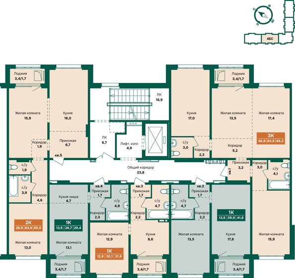 
  Продается 1-комн. квартира 31.8 м², в ЖК Камчатка, корпус 6/3. Фото 1.