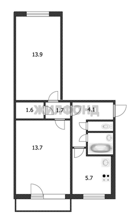 
  Продается 2-комн. квартира 44.8 м². Фото 13.
