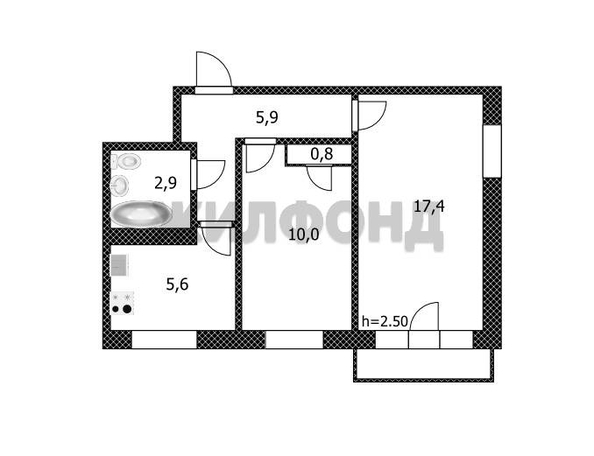 
  Продается 2-комн. квартира 42.6 м². Фото 28.