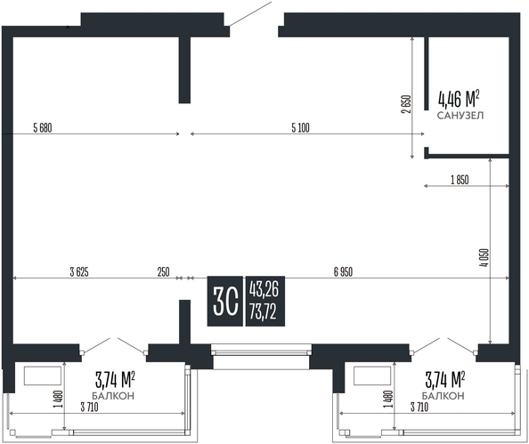 
  Продается 3-комн. квартира 73.72 м², в ЖК Опера Резиденс. Фото 2.