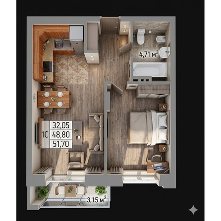 
  Продается студия 49.8 м², в ЖК Олимп . Фото 1.