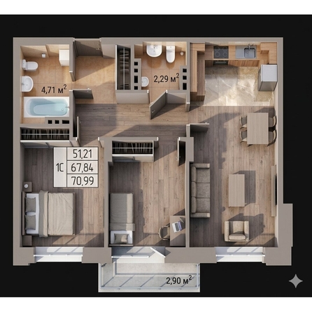 
  Продается студия 70.99 м², в ЖК Олимп . Фото 1.