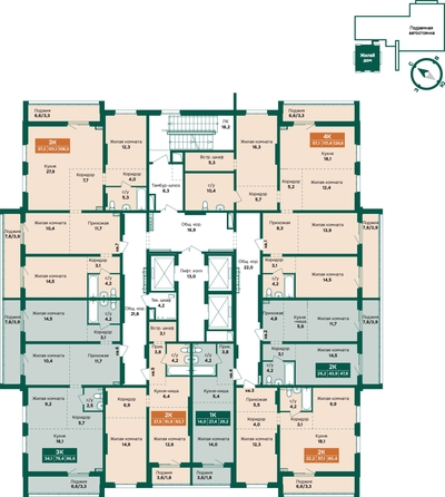 
  Продается 3-комн. квартира 86.6 м², в ЖК Камчатка, корпус 6/1. Фото 1.