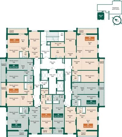 
  Продается 2-комн. квартира 60.9 м², в ЖК Камчатка, корпус 6/1. Фото 1.