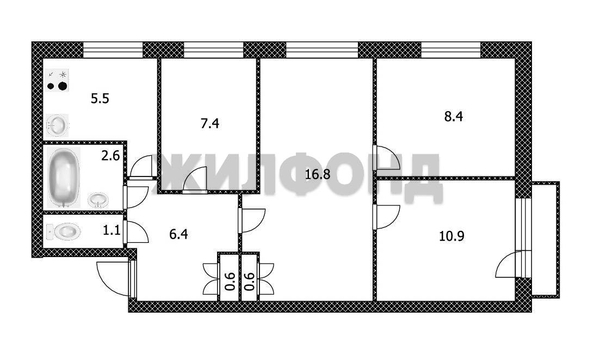 
  Продается 4-комн. квартира 60.3 м². Фото 9.