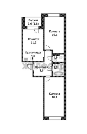 
  Продается 3-комн. квартира 65 м². Фото 14.