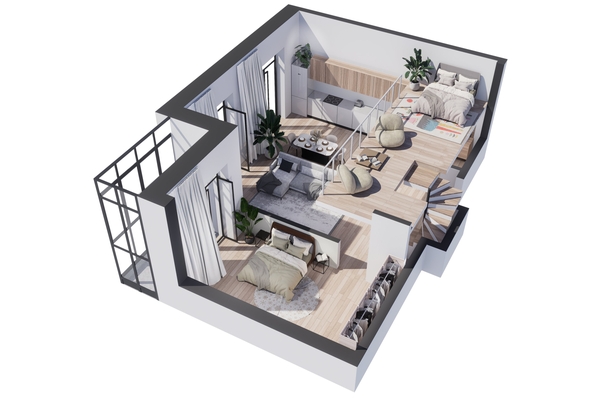 
  Продается 2-комн. квартира 51.4 м², в ЖК Ёлки, дом 1. Фото 1.