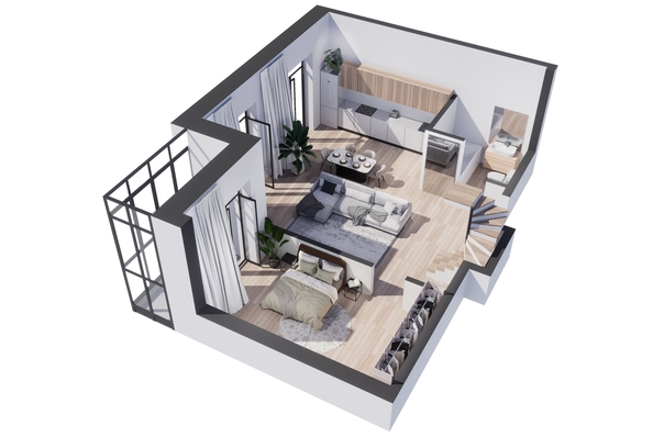 
  Продается 2-комн. квартира 51.4 м², в ЖК Ёлки, дом 1. Фото 12.