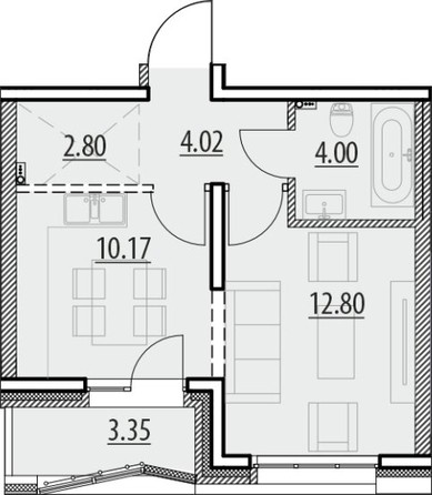 
   Продам 1-комнатную, 37.14 м², Zenith (Зенит), 1 этап

. Фото 2.