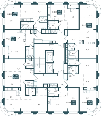 
  Продается 3-комн. квартира, 75.48 м², ЖК Бродский, 1-я очередь
. Фото 2.