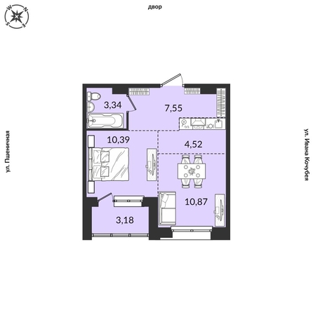 
   Продам 2-комнатную, 39.95 м², Источник, дом 3

. Фото 1.