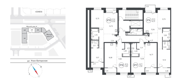 
   Продам 2-комнатную, 62.87 м², СОЮЗ PRIORITY, дом 4

. Фото 1.