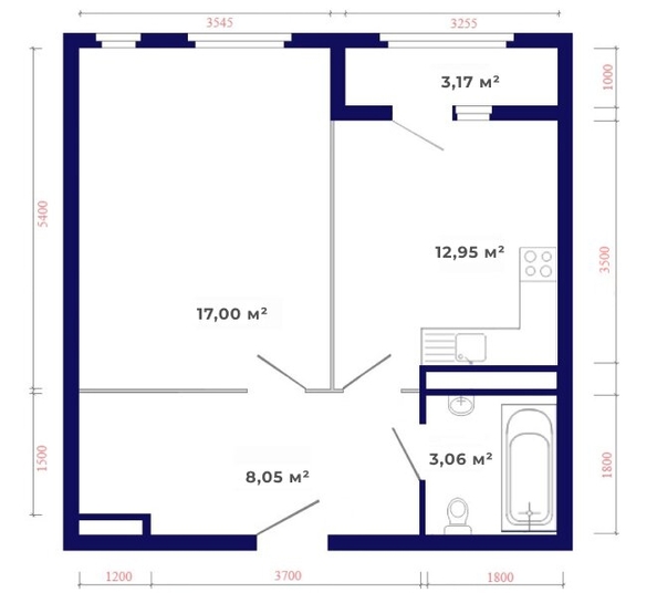 
   Продам 1-комнатную, 44.23 м², Юго-Западный, дом 17

. Фото 3.