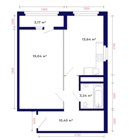 
   Продам 1-комнатную, 49.54 м², Юго-Западный, дом 17

. Фото 7.