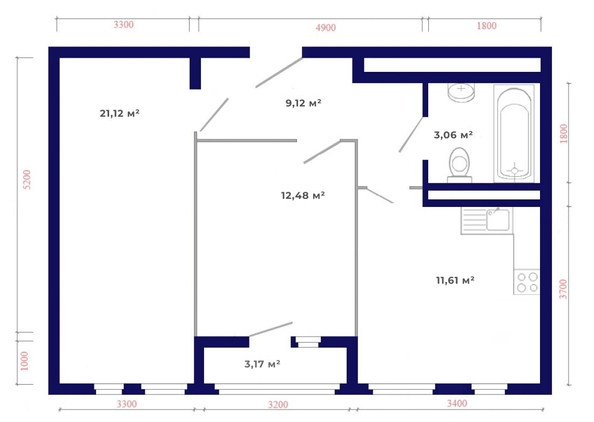 
   Продам 2-комнатную, 60.56 м², Юго-Западный, дом 17

. Фото 8.