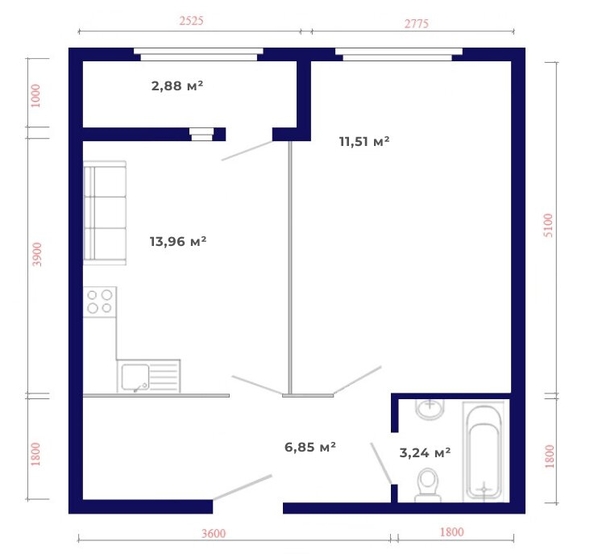 
   Продам 1-комнатную, 38.44 м², Юго-Западный, дом 17

. Фото 8.