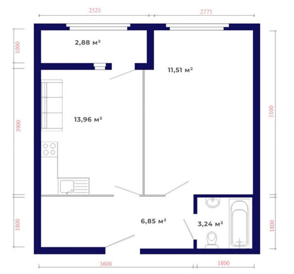 
   Продам 1-комнатную, 38.44 м², Юго-Западный, дом 17

. Фото 5.