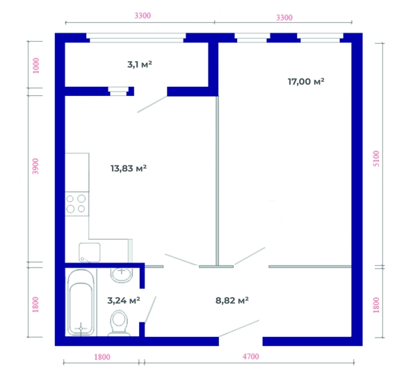 
  Продается 1-комн. квартира, 45.99 м², ЖК Юго-Западный, дом 17
. Фото 3.