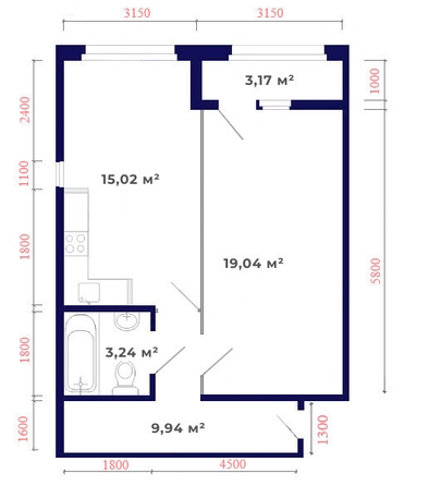 
   Продам 1-комнатную, 50.41 м², Юго-Западный, дом 17

. Фото 6.