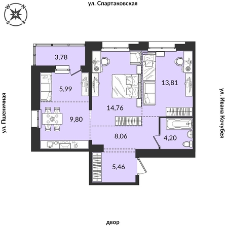 
   Продам 3-комнатную, 65.86 м², Источник, дом 1

. Фото 1.