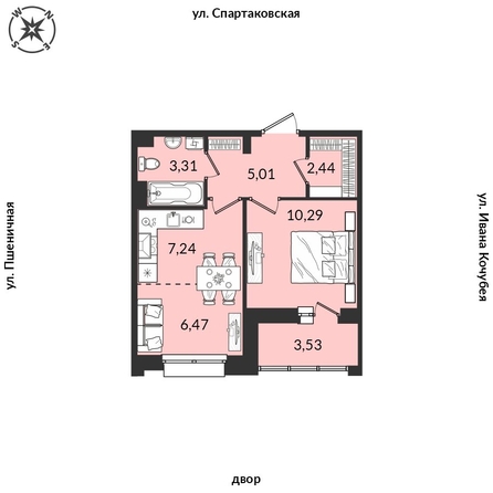 
   Продам 1-комнатную, 38.29 м², Источник, дом 5

. Фото 1.