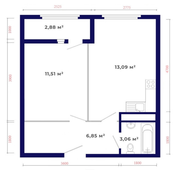 
   Продам 1-комнатную, 37.39 м², Юго-Западный, дом 17

. Фото 4.