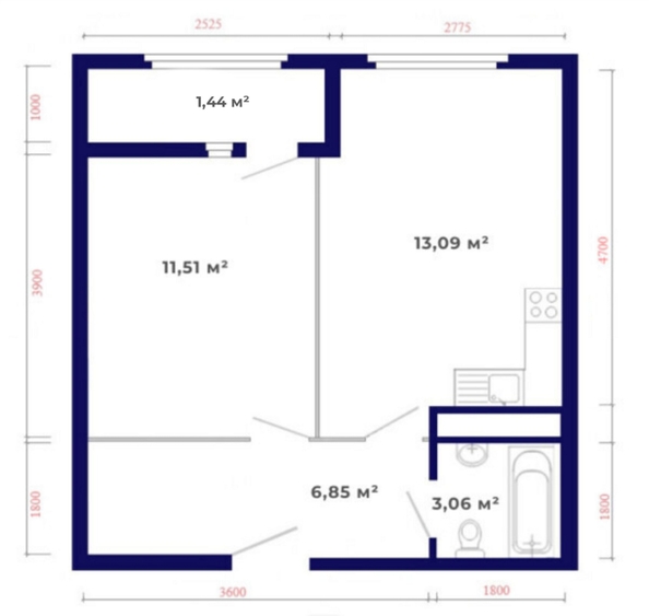 
  Продается 1-комн. квартира, 37.39 м², ЖК Юго-Западный, дом 17
. Фото 4.