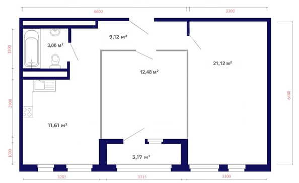 
   Продам 2-комнатную, 60.56 м², Юго-Западный, дом 17

. Фото 5.