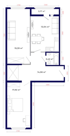 
   Продам 2-комнатную, 70.9 м², Юго-Западный, дом 17

. Фото 1.