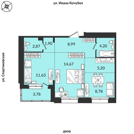 
   Продам 3-комнатную, 57.77 м², Источник, дом 2

. Фото 1.