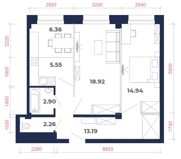 
   Продам 3-комнатную, 64.12 м², Академика Герасимова, 12

. Фото 3.