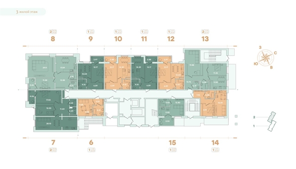 
   Продам 2-комнатную, 62.47 м², Фамилия, дом 2

. Фото 13.