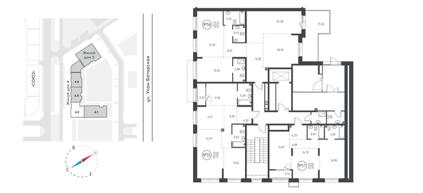 
   Продам 2-комнатную, 66.4 м², СОЮЗ PRIORITY, дом 4

. Фото 1.