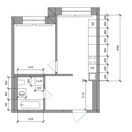 
   Продам 1-комнатную, 39.2 м², Култукская ул, 16

. Фото 1.