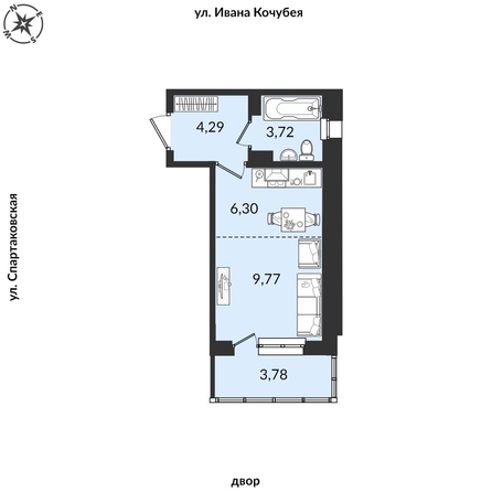 
   Продам 1-комнатную, 27.02 м², Источник, дом 2

. Фото 1.