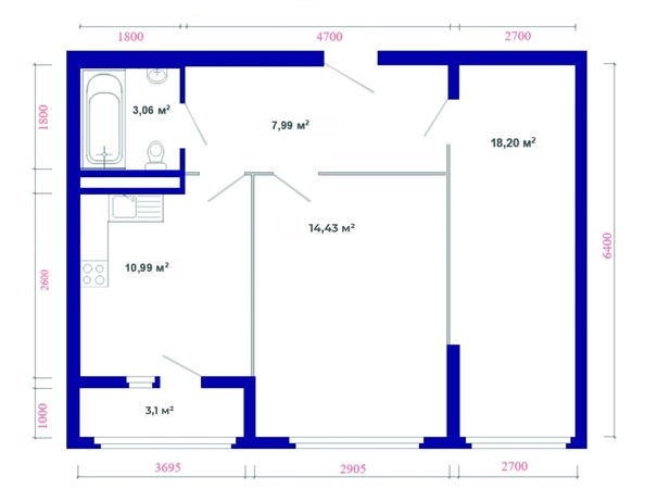 
  Продается 2-комн. квартира, 57.77 м², ЖК Юго-Западный, дом 17
. Фото 4.