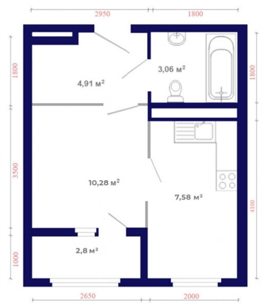 
  Продается 1-комн. квартира, 28.63 м², ЖК Юго-Западный, дом 17
. Фото 4.