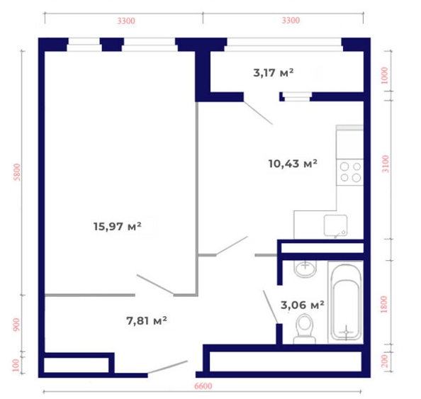 
   Продам 1-комнатную, 40.44 м², Юго-Западный, дом 17

. Фото 6.