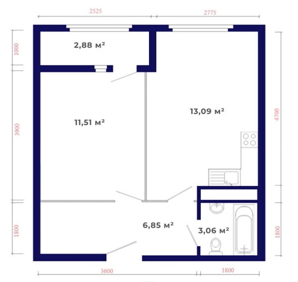 
   Продам 1-комнатную, 37.39 м², Юго-Западный, дом 17

. Фото 7.