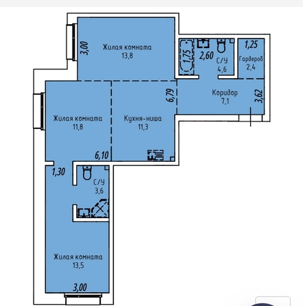 
   Продам 3-комнатную, 68 м², Култукская ул

. Фото 9.
