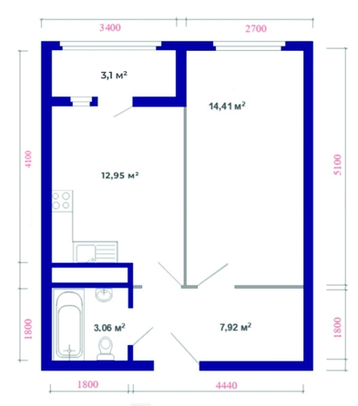 
  Продается 1-комн. квартира, 41.44 м², ЖК Юго-Западный, дом 17
. Фото 10.