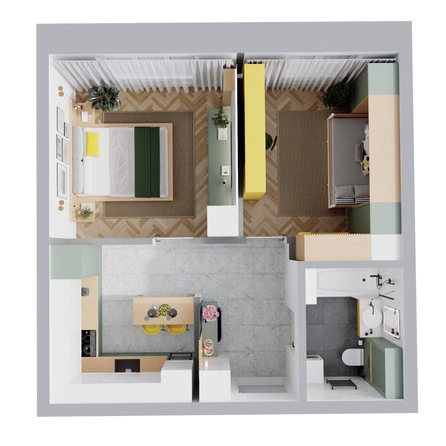 
  Продается 2-комн. квартира, 42.3 м², ЖК Квартал Стрижи, 3 очередь, дом 2
. Фото 1.