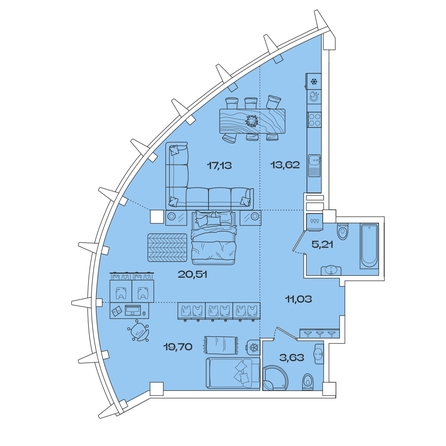 
  Продается 3-комн. квартира, 90.83 м², ЖК Звезды, дом 2
. Фото 1.