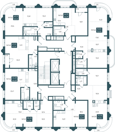 
  Продается 1-комн. квартира, 46.68 м², ЖК Бродский, 1-я очередь
. Фото 1.