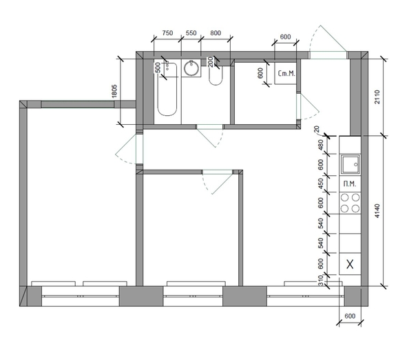 
  Продается 2-комн. квартира, 51.7 м², ЖК Стрижи Сити, блок-секции 8,9
. Фото 13.