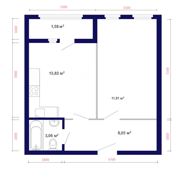 
  Продается 1-комн. квартира, 46.06 м², ЖК Юго-Западный, дом 17
. Фото 2.