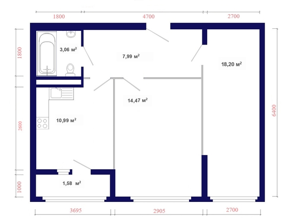 
  Продается 2-комн. квартира, 57.84 м², ЖК Юго-Западный, дом 17
. Фото 7.
